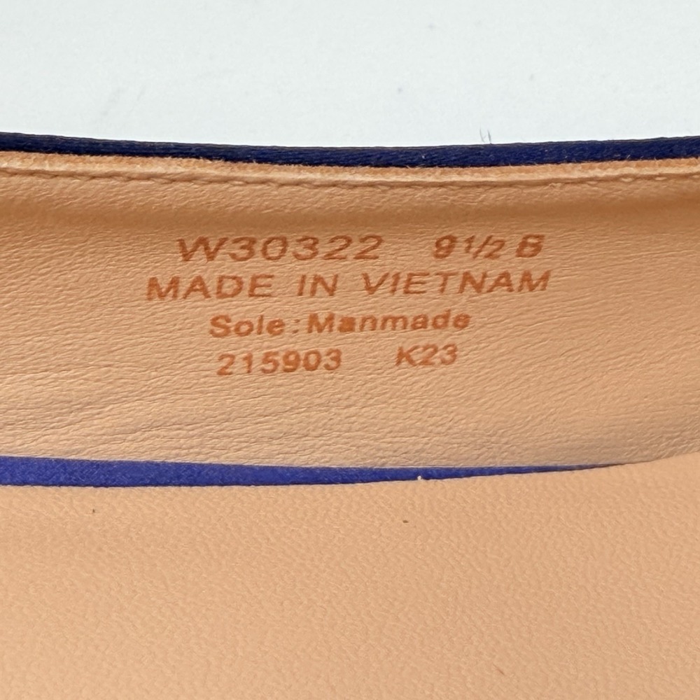 Cole Haan Vandam Sling 65 Navy Satin Pointed Toe Kitten Heeled Pumps Sz 9.5 - Picture 10 of 11